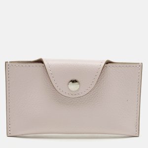 Hermes Iliade Mauve P&acirc;le Evercolor Leather Card Holder, Wallets & Money Clips - Luxury Closet