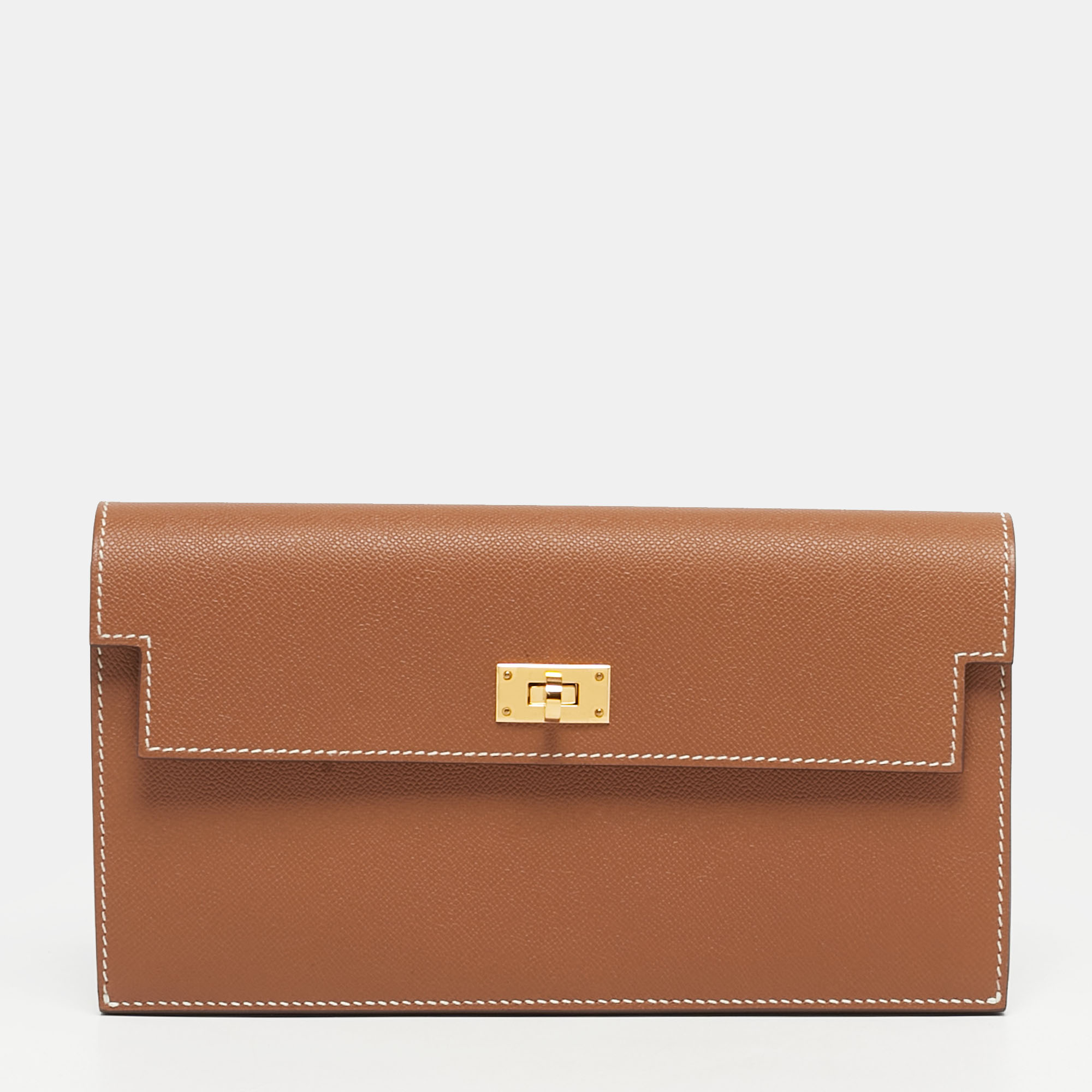 Hermes Kelly Pocket Gold Madame Leather Long Wallet, Wallets & Money Clips - Luxury Closet