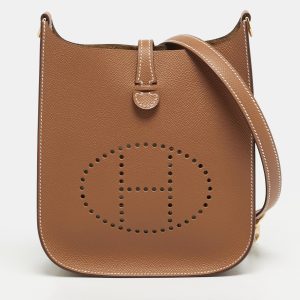 Hermes Evelyne TPM Gold Epsom Leather Bag, Handbags - Luxury Closet