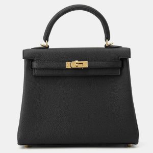 Hermes Kelly Retourne Sewing Black Togo Leather Size 25, Satchels - Luxury Closet