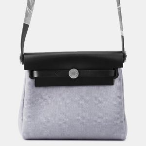 Hermes Herbag Zip Black/Green Pantan Toile H Vache Hunter Leather Size Mini, Tote Handbags - Luxury Closet