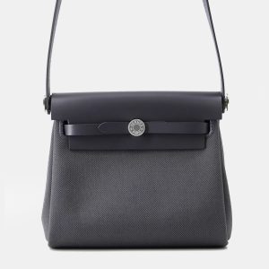 Hermes Herbag Zip Ardoise Toile Military Vache Hunter Leather Size Mini, Tote Handbags - Luxury Closet