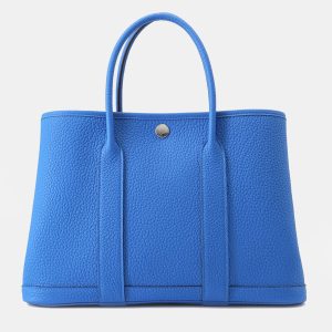Hermes Garden Party Blue Hydra Negonda Leather Size Tpm, Tote Handbags - Luxury Closet