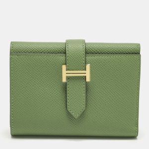 Hermes Portefeuille Bearn Combine Vert Yucca Epsom Leather Trifold Wallet, Wallets & Money Clips - Luxury Closet