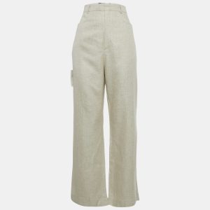 Jacquemus Beige Linen La Pantalon Sauge Trousers M, Clothing - Luxury Closet