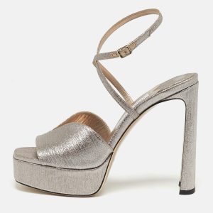 Jimmy Choo Karli Size 38.5 Gold Leather Ankle Strap Sandals, Sandals - Luxury Closet