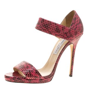 Jimmy Choo Pink Python Lee Sandals Size 41, Sandals - Luxury Closet
