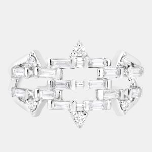 0.51 cts Diamond 14K White Gold Bridal Ring US Size 7, Rings - Luxury Closet