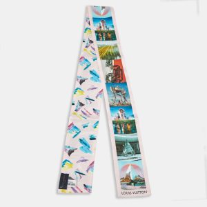 Louis Vuitton Pink Splash Limited Edition Rose de Nicolas Ghesqui&egrave;re Silk Bandeau Scarf, Scarves & Shawls - Luxury Closet