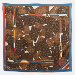 Louis Vuitton Brown Personally LV Silk Scarf, Scarves & Shawls - Luxury Closet