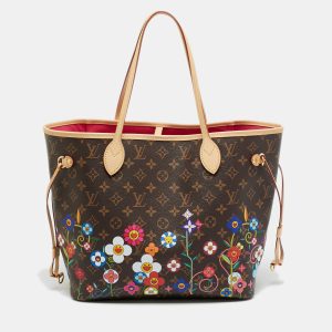 Louis Vuitton x Takashi Murakami Neverfull MM Monogram Canvas Tote, Tote Handbags - Luxury Closet