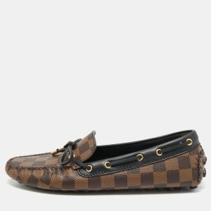 Louis Vuitton Gloria Size 40 Brown/Black Damier Ebene and Leather Loafers, Loafers & Slip-Ons - Luxury Closet