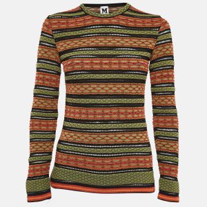 M Missoni Multicolor Patterned Knit Full Sleeve Top M, Shirts & Tops - Luxury Closet