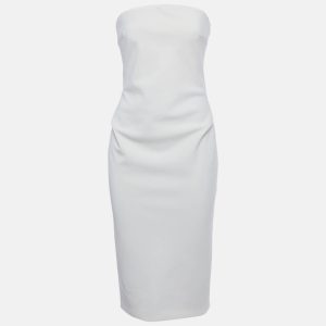 Max Mara Off-White Wool Strapless Bernard Dress S, Dresses - Luxury Closet