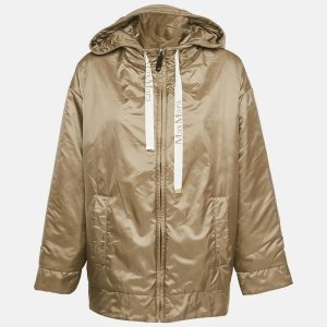 Max Mara The Cube Brown Syntetic Padded Hoodie XS, Coats & Jackets - Luxury Closet