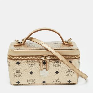 MCM Rockstar Gold Visetos Coated Canvas Vanity Case, Clutches & Special Occasion Bags - Luxury Closet