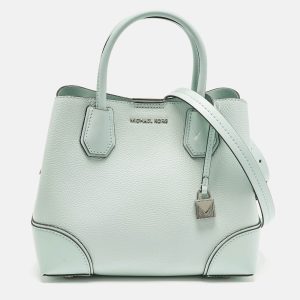 Michael Kors Mercer Gallery Small Light Aqua Green Leather Tote, Tote Handbags - Luxury Closet