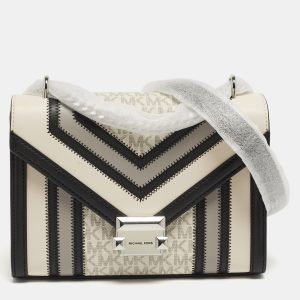 Michael Kors Whitney Medium Multicolor Coated Canvas and Faux Leather Shoulder Bag, Shoulder Bags - Luxury Closet
