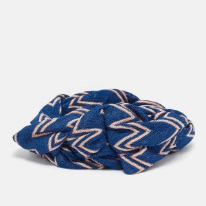 Missoni Blue/Pink Chevron Lurex Knit Headband One Size, Apparel & Accessories - Luxury Closet