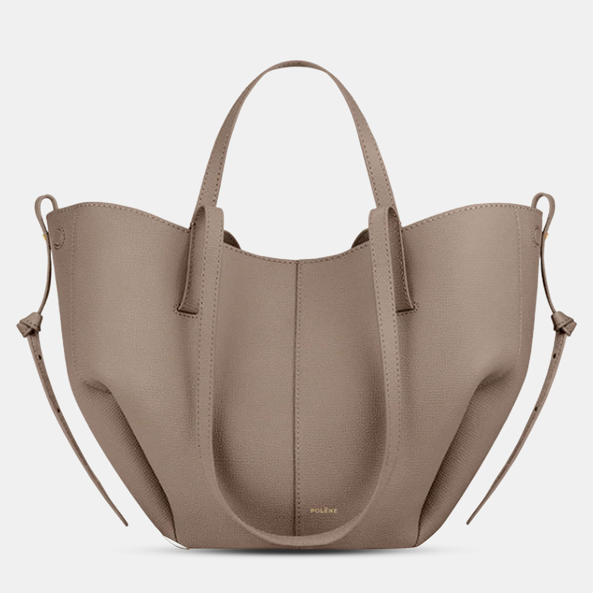 Polene Cyme Mini Grained Taupe Edition Calfskin Leather Shoulder Bag, Satchels - Luxury Closet