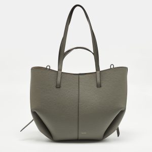 Pol&egrave;ne Cyme Green Leather Tote, Tote Handbags - Luxury Closet