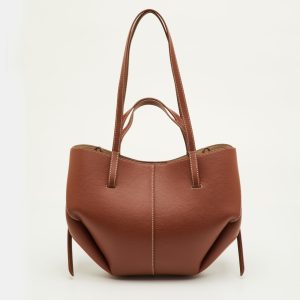 Pol&egrave;ne Cyme Mini Tan Leather Tote, Tote Handbags - Luxury Closet
