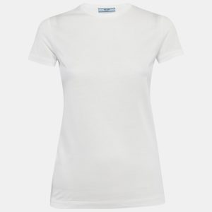 Prada White Jersey Crew Neck T-Shirt XS, Shirts & Tops - Luxury Closet
