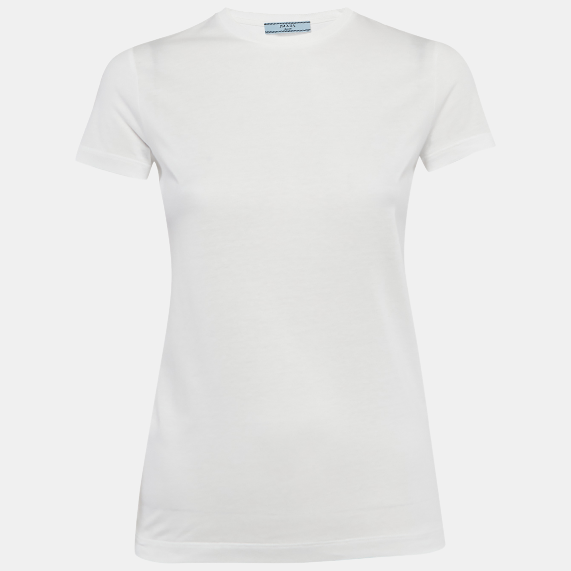 Prada White Jersey Crew Neck T-Shirt XS, Shirts & Tops - Luxury Closet