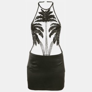 Retrofete Black Tulle and Satin Embellished Ondine Dress XS, Dresses - Luxury Closet