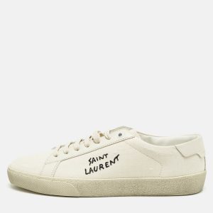 Saint Laurent Court Classic SL/06 Size 38 Cream Canvas Low Top Sneakers, Athletic Shoes & Sneakers - Luxury Closet