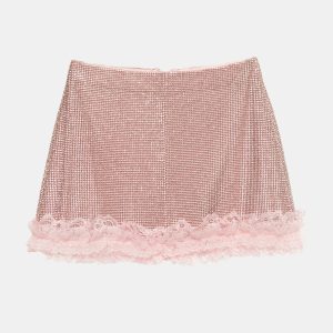 Self-Portrait Residency x Christopher Kane Pink Crystal Fishnet Mini Skirt S, Skirts - Luxury Closet