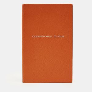 Smythson Clerkenwell Clique Notebook Orange Leather, Luggage Accessories - Luxury Closet