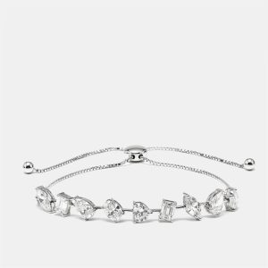 4.4 cts Oval, Pear, Marquise, Emerald Cut, Heart Lab Grown Diamonds 18k White Gold Bracelet, Bracelets - Luxury Closet
