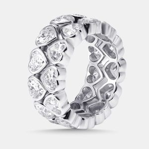 6 cts Heart Lab Grown Diamonds 18k White Gold Ring Size 51, Rings - Luxury Closet