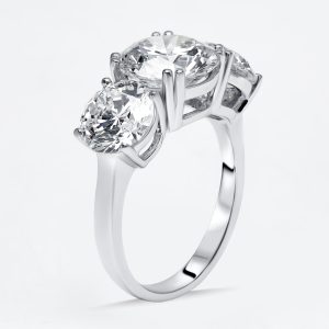 6 cts Round Lab Grown Diamonds 18k White Gold Ring Size 53, Rings - Luxury Closet