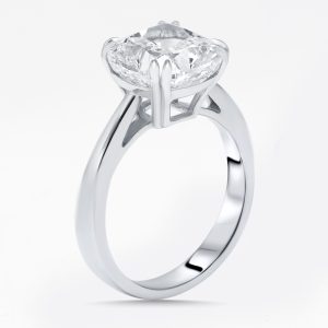 5.05 cts Cushion Lab Grown Diamond 18K White Gold Ring Size 55, Rings - Luxury Closet