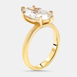 3.52 cts Marquise Lab Grown Diamond 18K Yellow Gold Ring Size 51, Rings - Luxury Closet