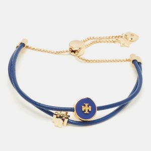 Tory Burch Kira Enamel Gold Tone Cord Bracelet, Jewelry - Luxury Closet