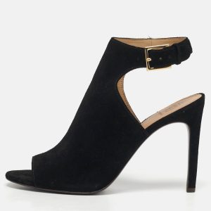 Tory Burch Brittania 100 MM Size 40 Black Suede Ankle Strap Sandals, Sandals - Luxury Closet