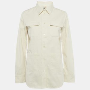 Toteme Beige Organic Cotton Patch Pocket Shirt S, Shirts & Tops - Luxury Closet