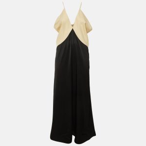 Toteme Beige /Black Crepe Draped Cami Maxi Dress M, Dresses - Luxury Closet