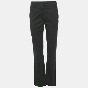Valentino Black Gabardine Straight Fit Trousers S, Clothing - Luxury Closet