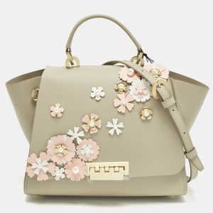 Zac Zac Posen Eartha Medium Smoke Ember Leather Top Handle Bag, Satchels - Luxury Closet