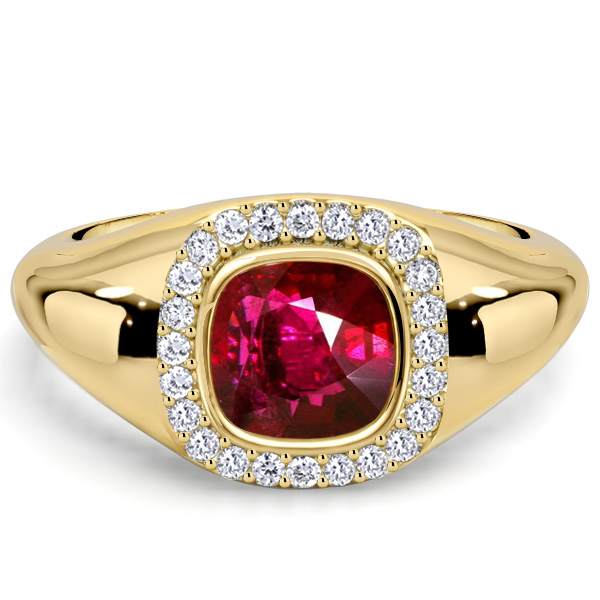 halo engagement rings - Italo Halo Ruby Ring Ruby Cushion Cut Engagement Ring For Women, Italo jewelry - Online Catalog