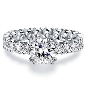 classic engagement rings - Italo Double Prong Round Cut Eternity Classic Engagement Ring For Women, Italo jewelry - Online Catalog