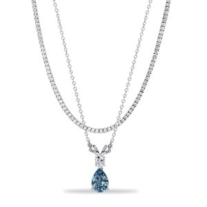 necklaces - Italo Pear Cut Blue Topaz Layering Necklaces For Women, Italo jewelry - Online Catalog