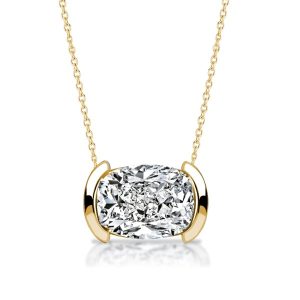 necklaces - Italo Golden Half Bezel Cushion Cut Pendant Necklace For Women, Italo jewelry - Online Catalog