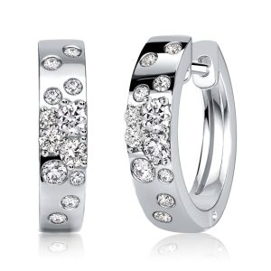 earrings - Italo Flush Setting Sterling Silver Hoop Earrings For Women Waterfall Earrings, Italo jewelry - Online Catalog