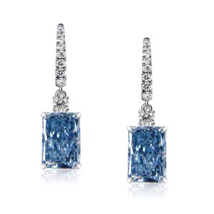 earrings - Italo Radiant Cut Blue Topaz Drop Earrings Sterling Silver Earrings For Women, Italo jewelry - Online Catalog