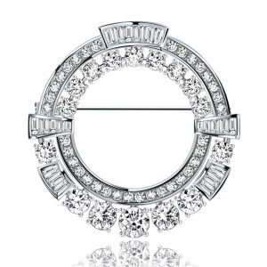 brooches - Italo Unique Wreath White Sapphire Vintage Brooch For Women, Italo jewelry - Online Catalog